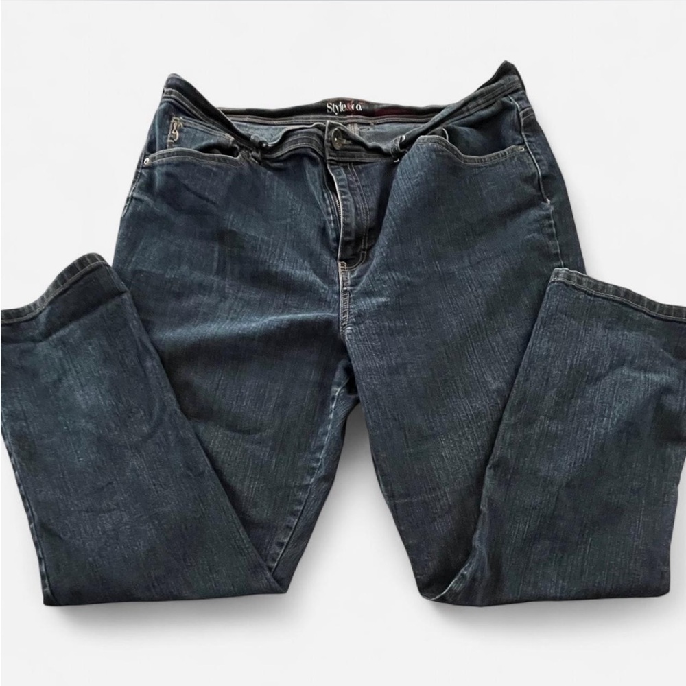 Style & Co Straight Leg-Dark Wash Natural Fit Jeans, Size 18